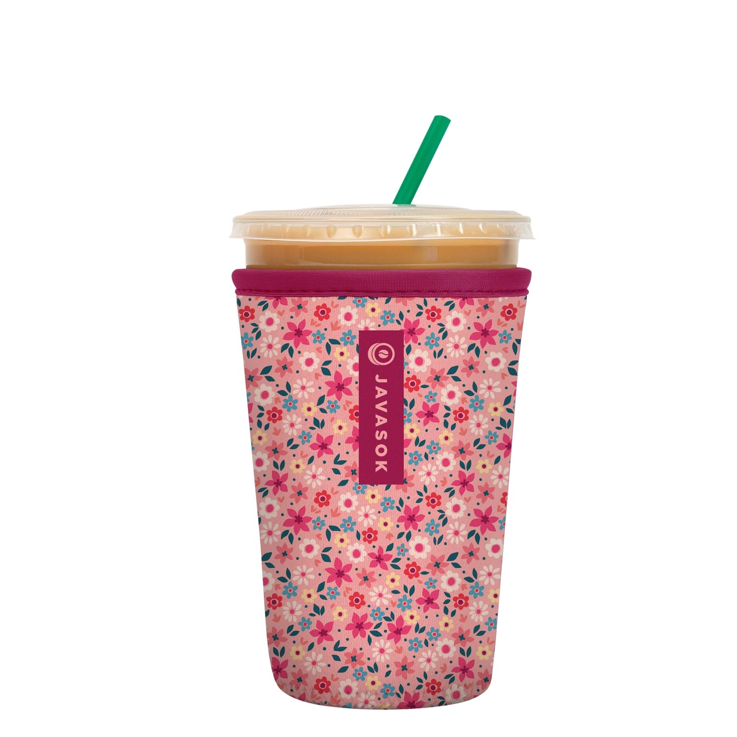 Sok It Java Sok Iced Coffee & Cold Soda Insulated Neoprene Cup Sleeve (English Garden Picnic, Medium: 22-28oz)