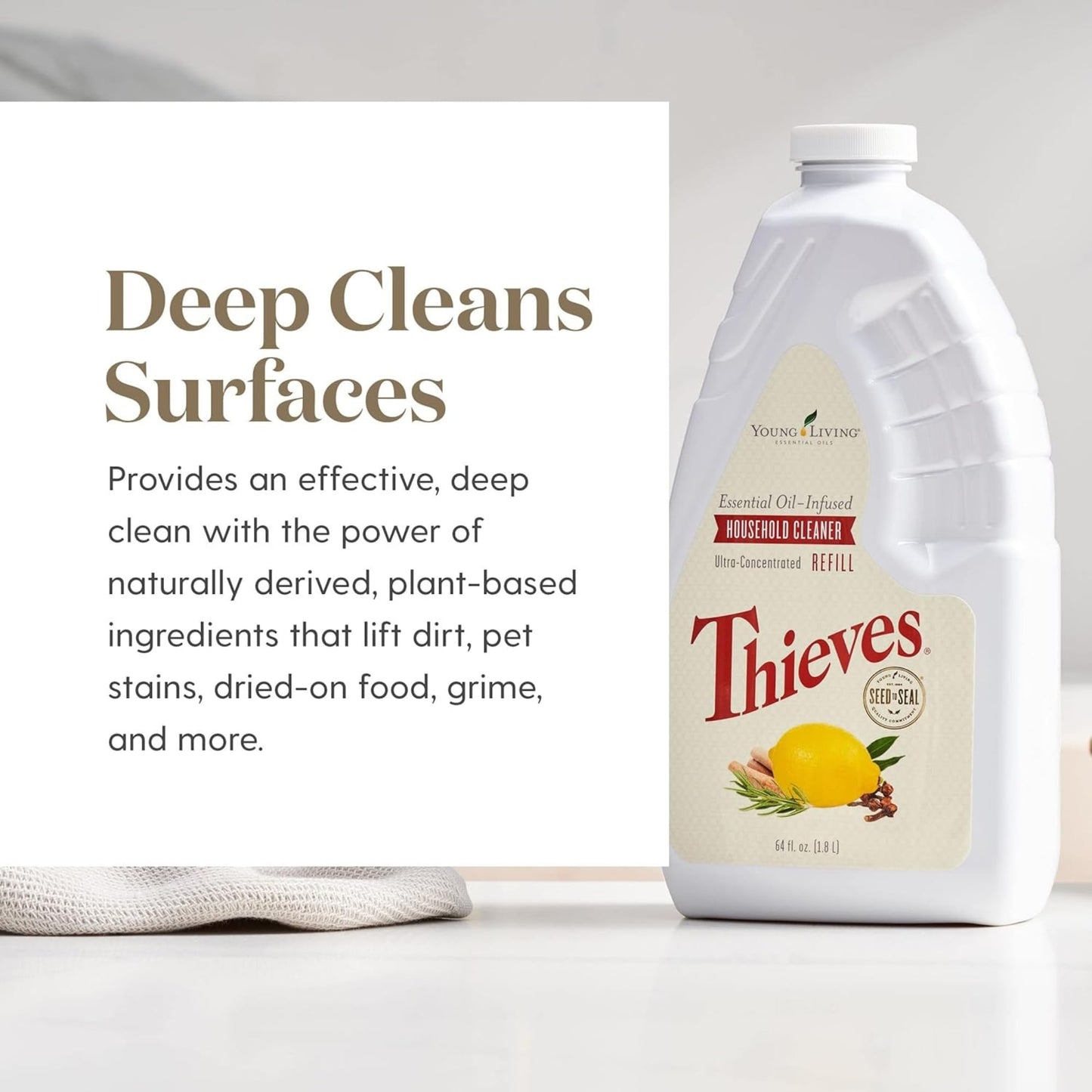 Thieves Household Cleaner 14.4 oz | Plant-Based All-Purpose Cleaner with Essential Oils | Safe for Floors, Mirrors, Carpets & Pet Areas