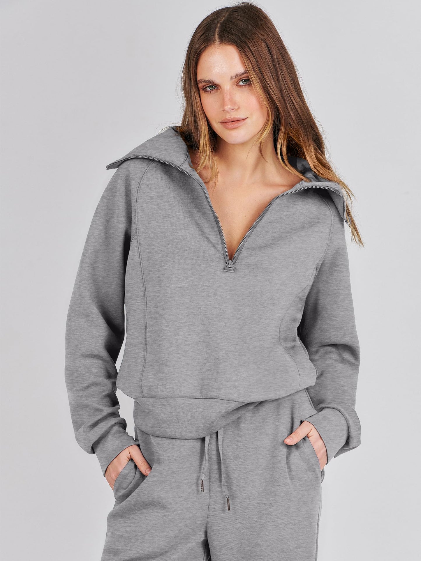 ANRABESS Women 2 Piece Outfits Sweatsuit Oversized Sweatshirt Sweatpants Tracksuit Sweat Lounge Matching Set 2024 Fall Trendy