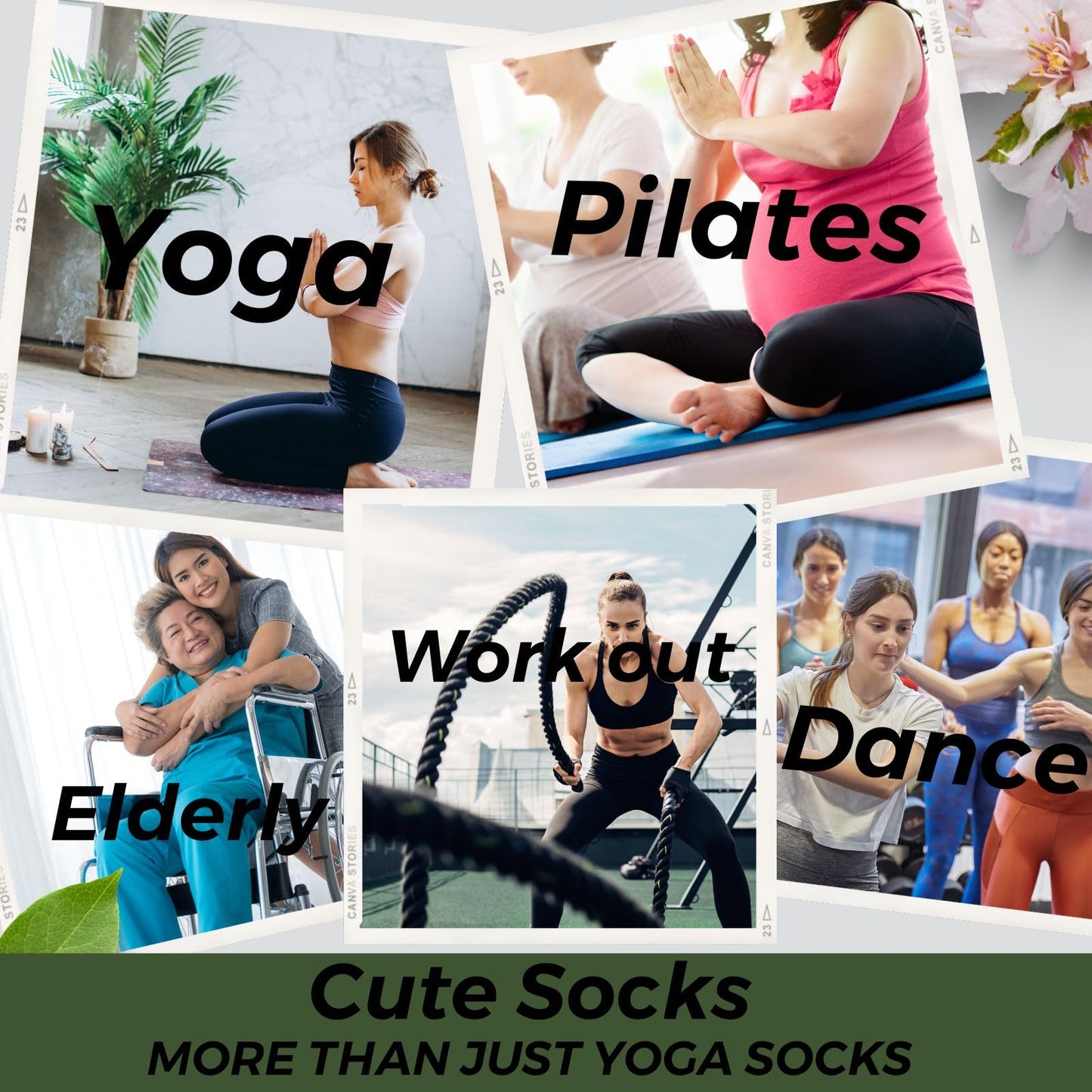 3 Packs Pilates Socks with Grips,Yoga Socks Barre Socks Non Slip Socks for Barre Ballet Barefoot Workout