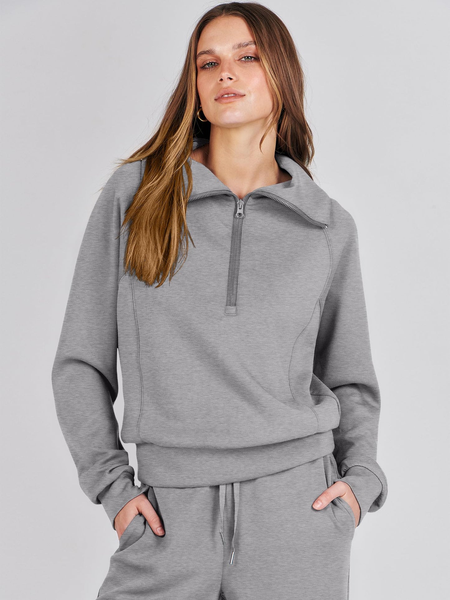 ANRABESS Women 2 Piece Outfits Sweatsuit Oversized Sweatshirt Sweatpants Tracksuit Sweat Lounge Matching Set 2024 Fall Trendy