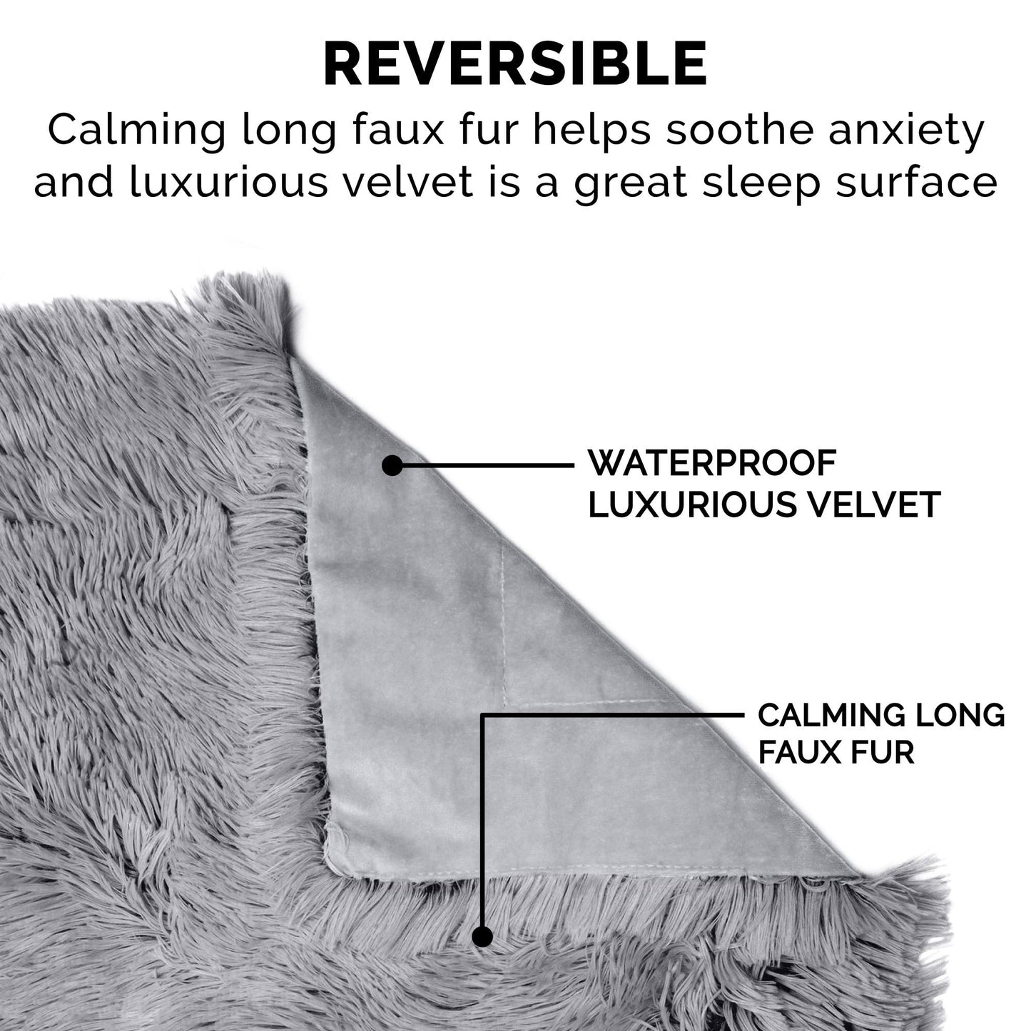 Furhaven Waterproof Throw Blanket for Dogs & Indoor Cats, Washable - Shaggy Plush Calming Long Faux Fur & Velvet Dog Blanket - Mist Gray, Extra Large/XL