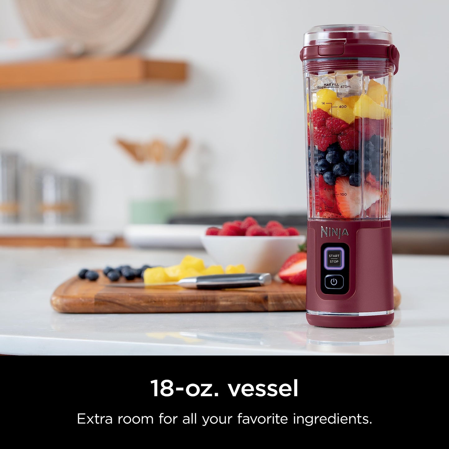 Ninja Blast Portable Blender, Cordless, 18oz. Vessel, Personal Blender For-Shakes and Smoothies, BPA Free, Leakproof-Lid and Sip Spout, USB-C Rechargeable, Dishwasher Safe Parts, Denim Blue, BC151ND