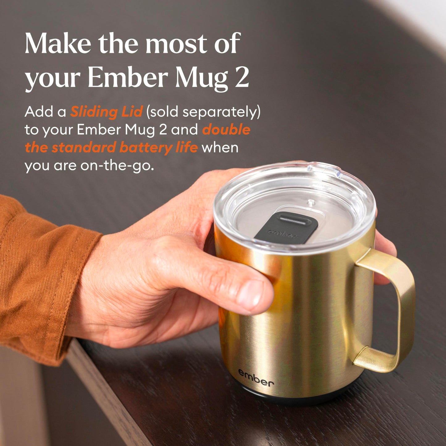 Ember Temperature Control Smart Mug 2, 10 Oz, App-Controlled Heated Coffee Mug with 80 Min Battery Life and Improved Design, Copper