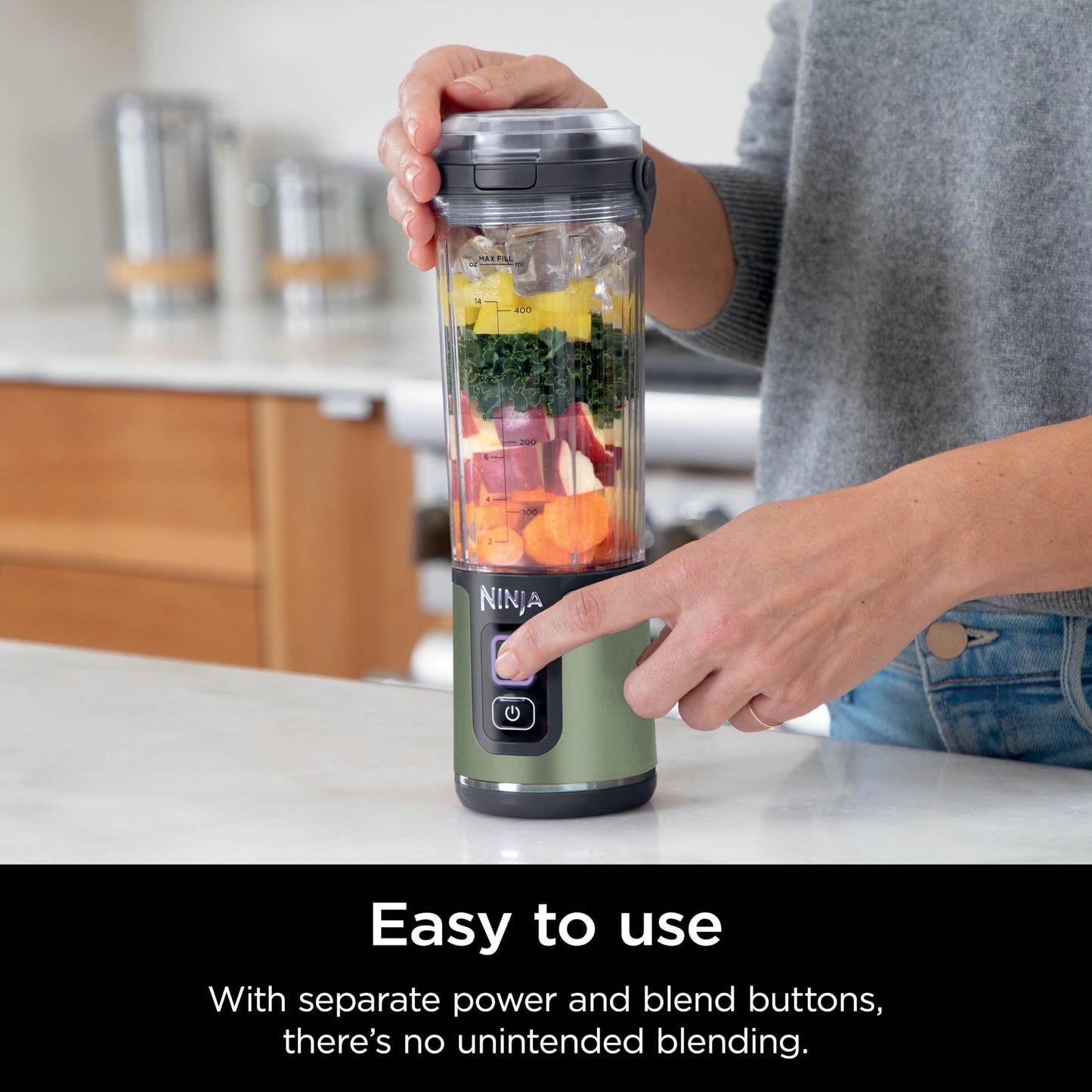 Ninja Blast Portable Blender, Cordless, 18oz. Vessel, Personal Blender For-Shakes and Smoothies, BPA Free, Leakproof-Lid and Sip Spout, USB-C Rechargeable, Dishwasher Safe Parts, Denim Blue, BC151ND