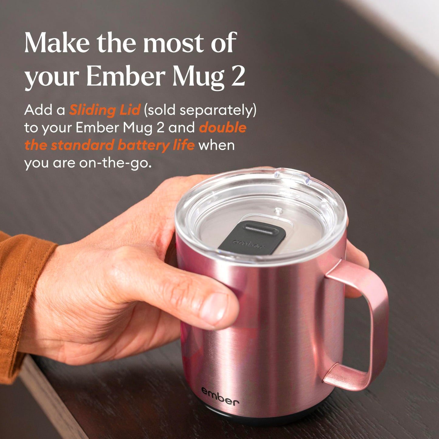 Ember Temperature Control Smart Mug 2, 10 Oz, App-Controlled Heated Coffee Mug with 80 Min Battery Life and Improved Design, Copper