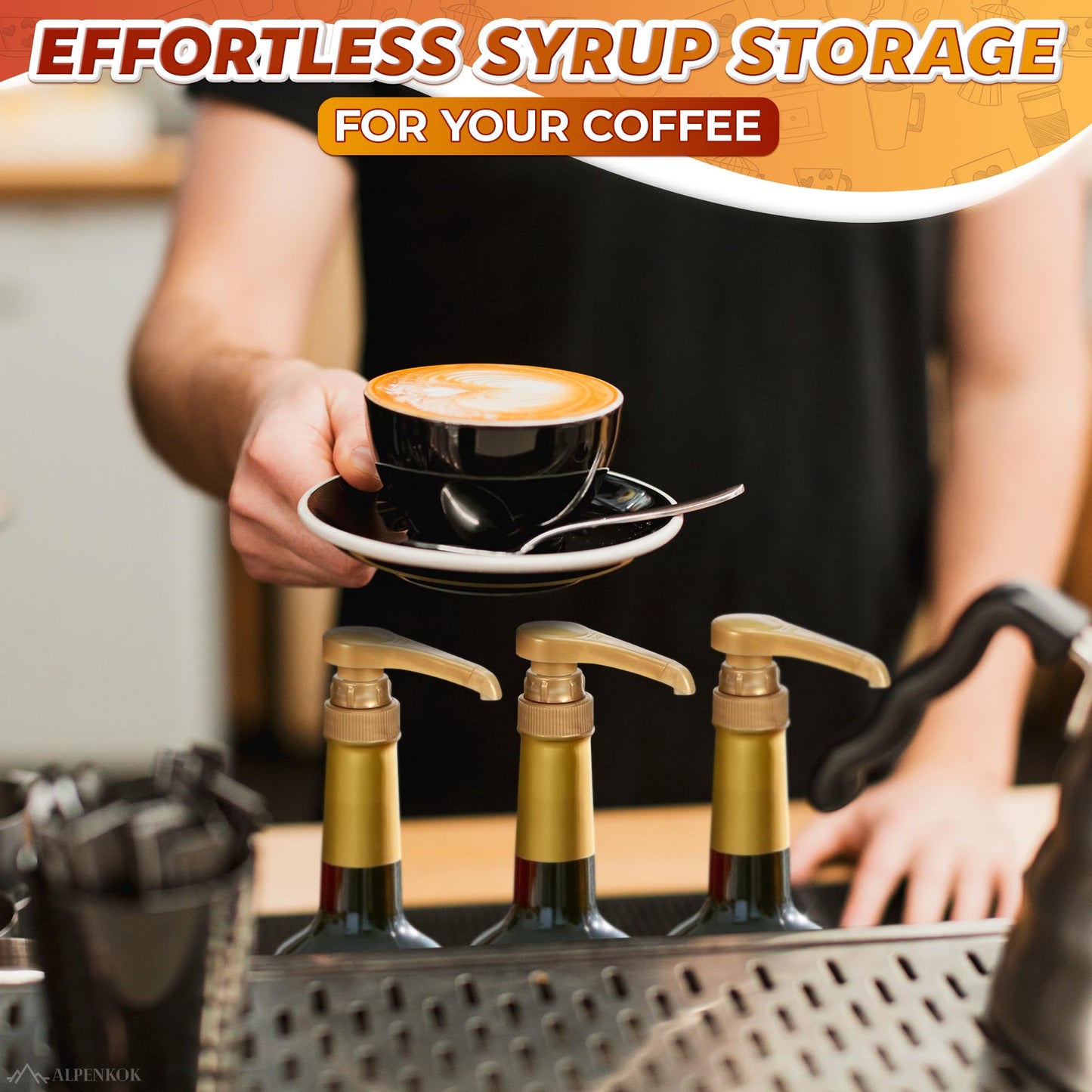 4Pcs Coffee Syrup Pump Dispenser - Coffee Syrup Pumps Torani Syrup Pump for Syrup Bottle Pumps for Coffee Syrup Bottle Coffee Pumps for Syrup Bottle - Skinny Syrup Pump for Bottle Syrup Dispenser Pump