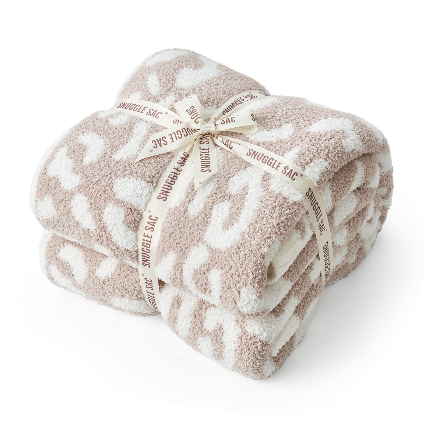 Snuggle Sac Leopard Throw Blanket for Couch Bed Sofa 50x60 inches, Reversible Beige Leopard Blanket Ultra Soft Cozy Blankets for Women Mothers Birthday Gifts