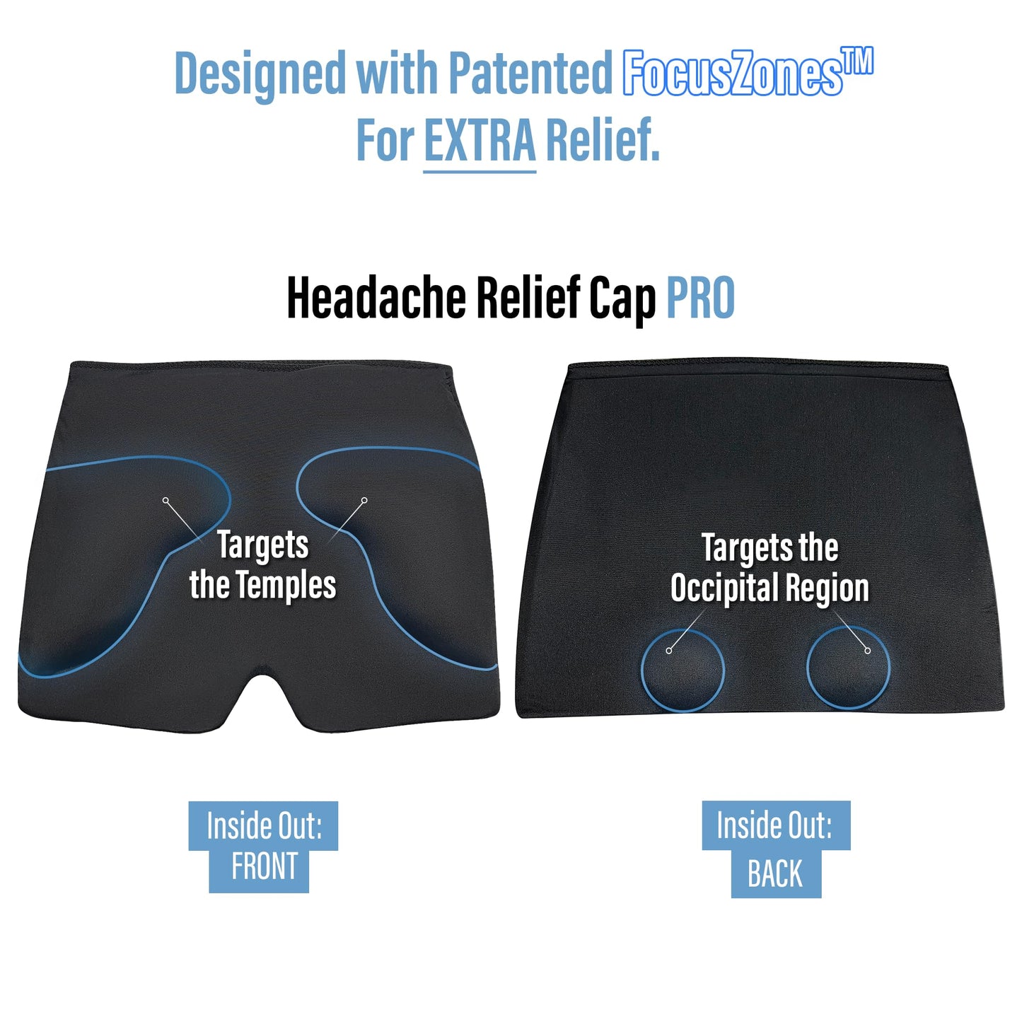 TheraICE Migraine Relief Cap, Soothing Headache Hat Ice Pack Mask, Face Cold Compress Cooling Gel Head Wrap Products for Tension, Stress & Hangover