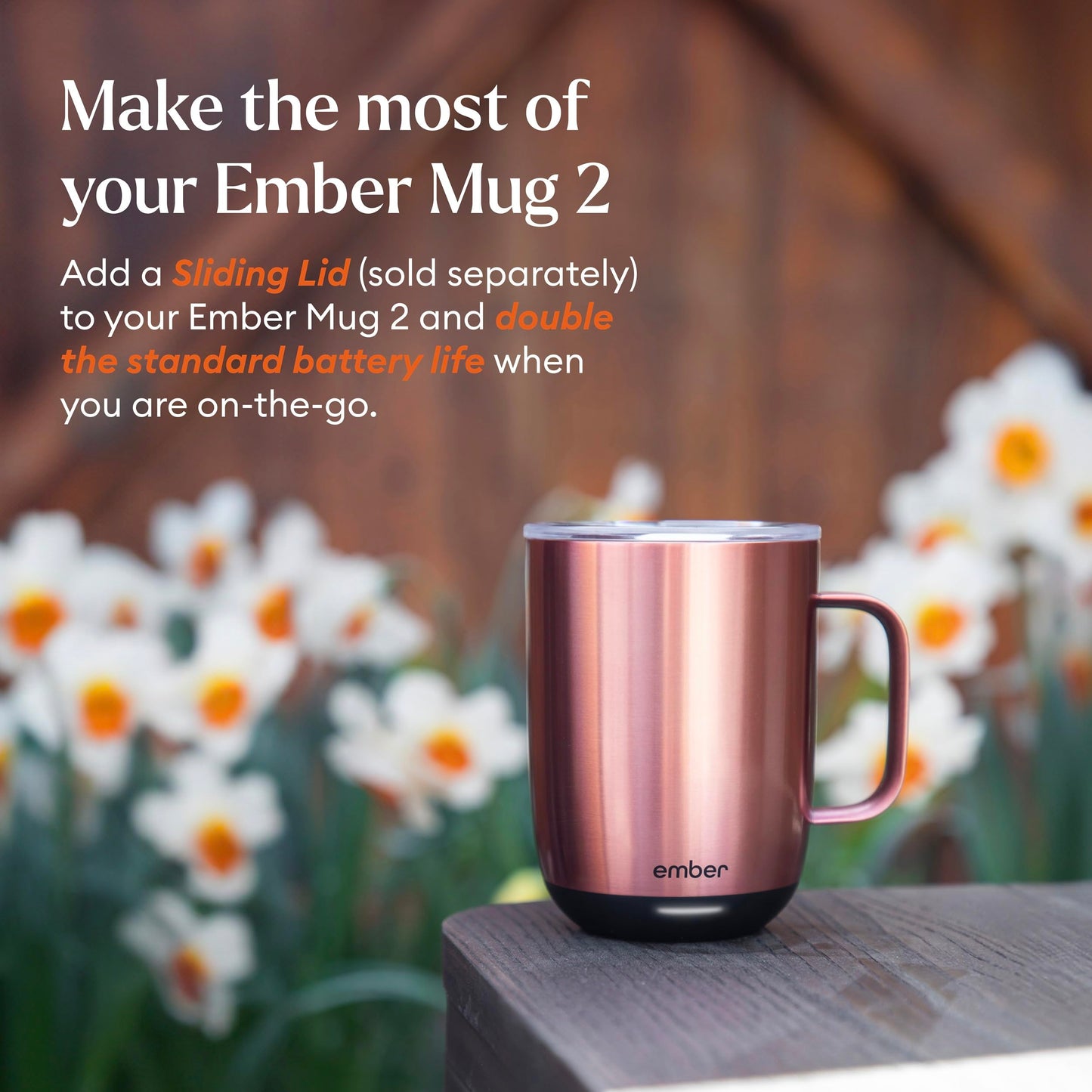 Ember Temperature Control Smart Mug 2, 10 Oz, App-Controlled Heated Coffee Mug with 80 Min Battery Life and Improved Design, Copper