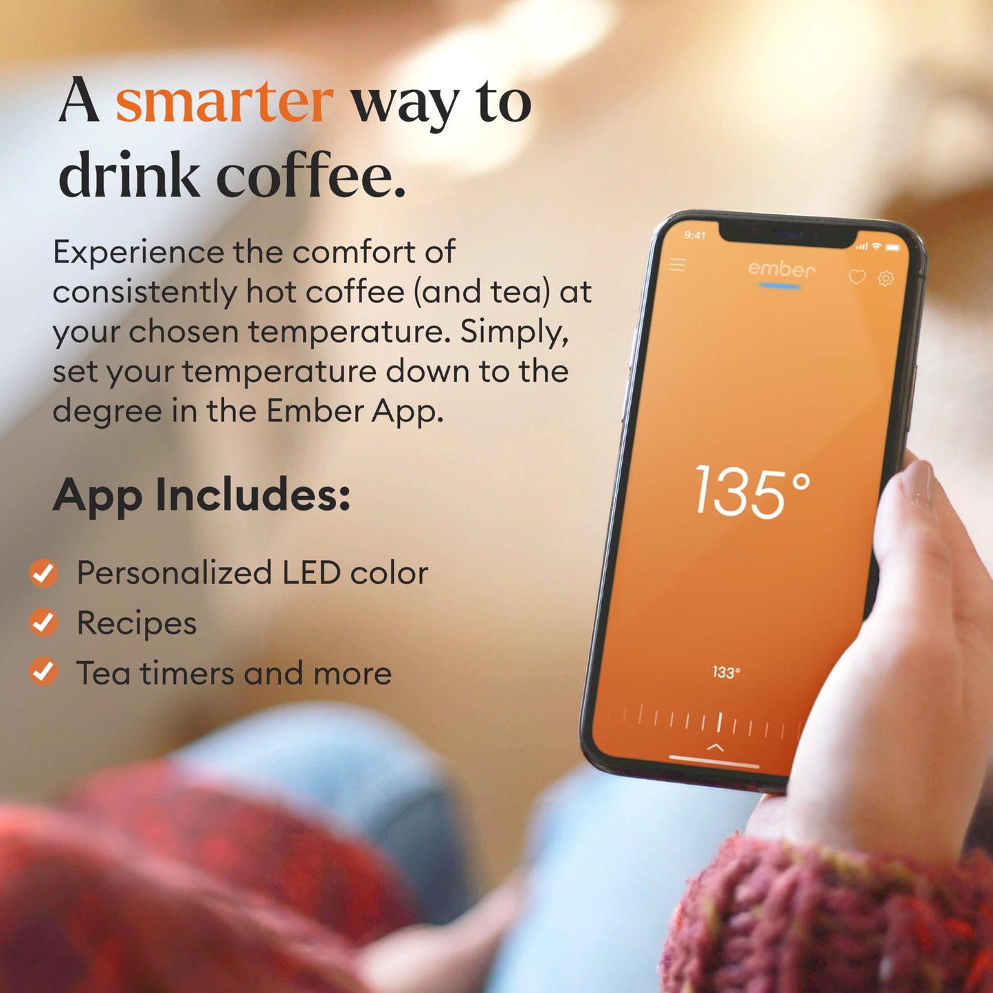 Ember Temperature Control Smart Mug 2, 10 Oz, App-Controlled Heated Coffee Mug with 80 Min Battery Life and Improved Design, Copper