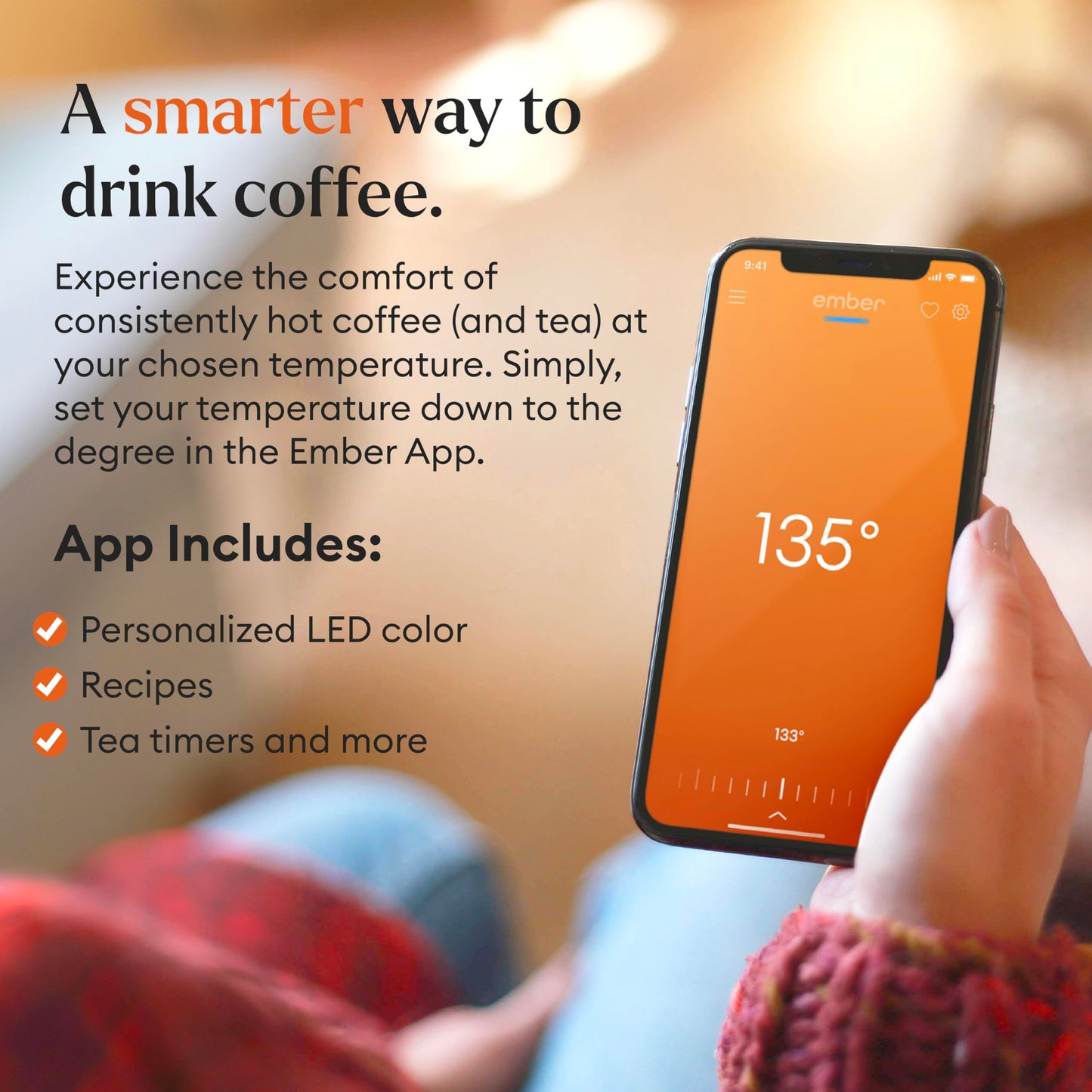 Ember Temperature Control Smart Mug 2, 10 Oz, App-Controlled Heated Coffee Mug with 80 Min Battery Life and Improved Design, Copper