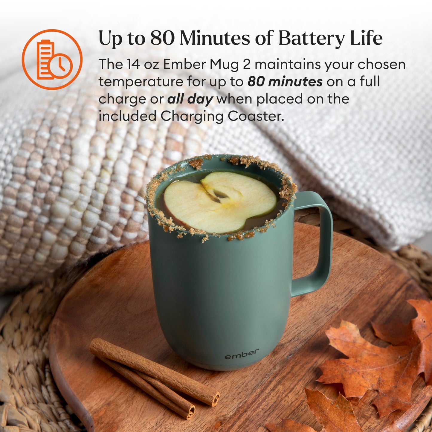 Ember Temperature Control Smart Mug 2, 10 Oz, App-Controlled Heated Coffee Mug with 80 Min Battery Life and Improved Design, Copper