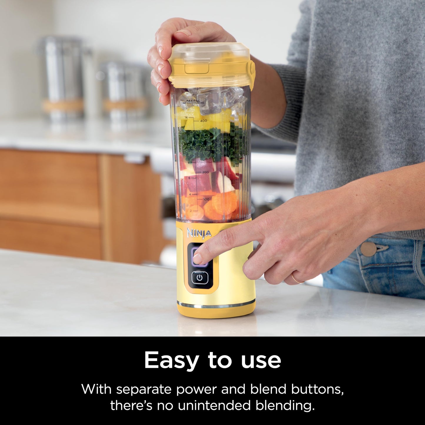 Ninja Blast Portable Blender, Cordless, 18oz. Vessel, Personal Blender For-Shakes and Smoothies, BPA Free, Leakproof-Lid and Sip Spout, USB-C Rechargeable, Dishwasher Safe Parts, Denim Blue, BC151ND