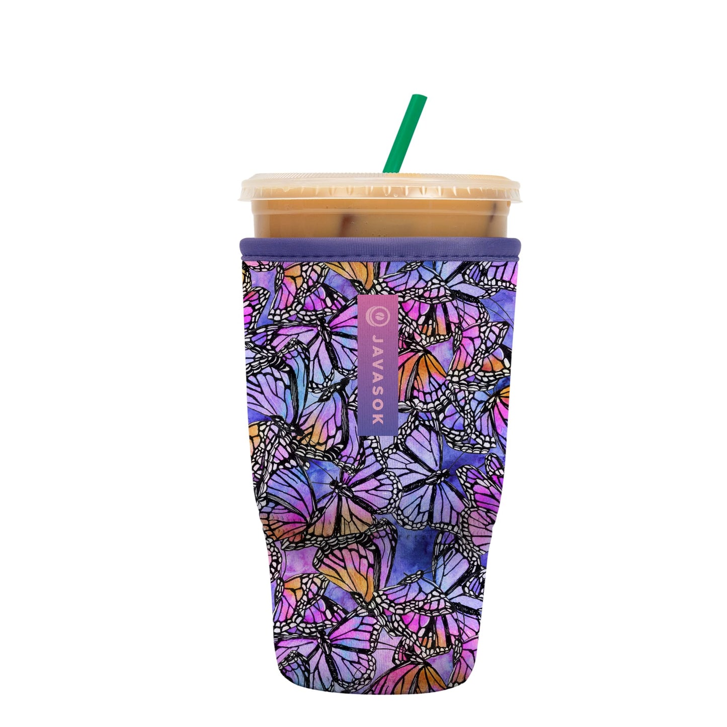 Sok It Java Sok Iced Coffee & Cold Soda Insulated Neoprene Cup Sleeve (English Garden Picnic, Medium: 22-28oz)