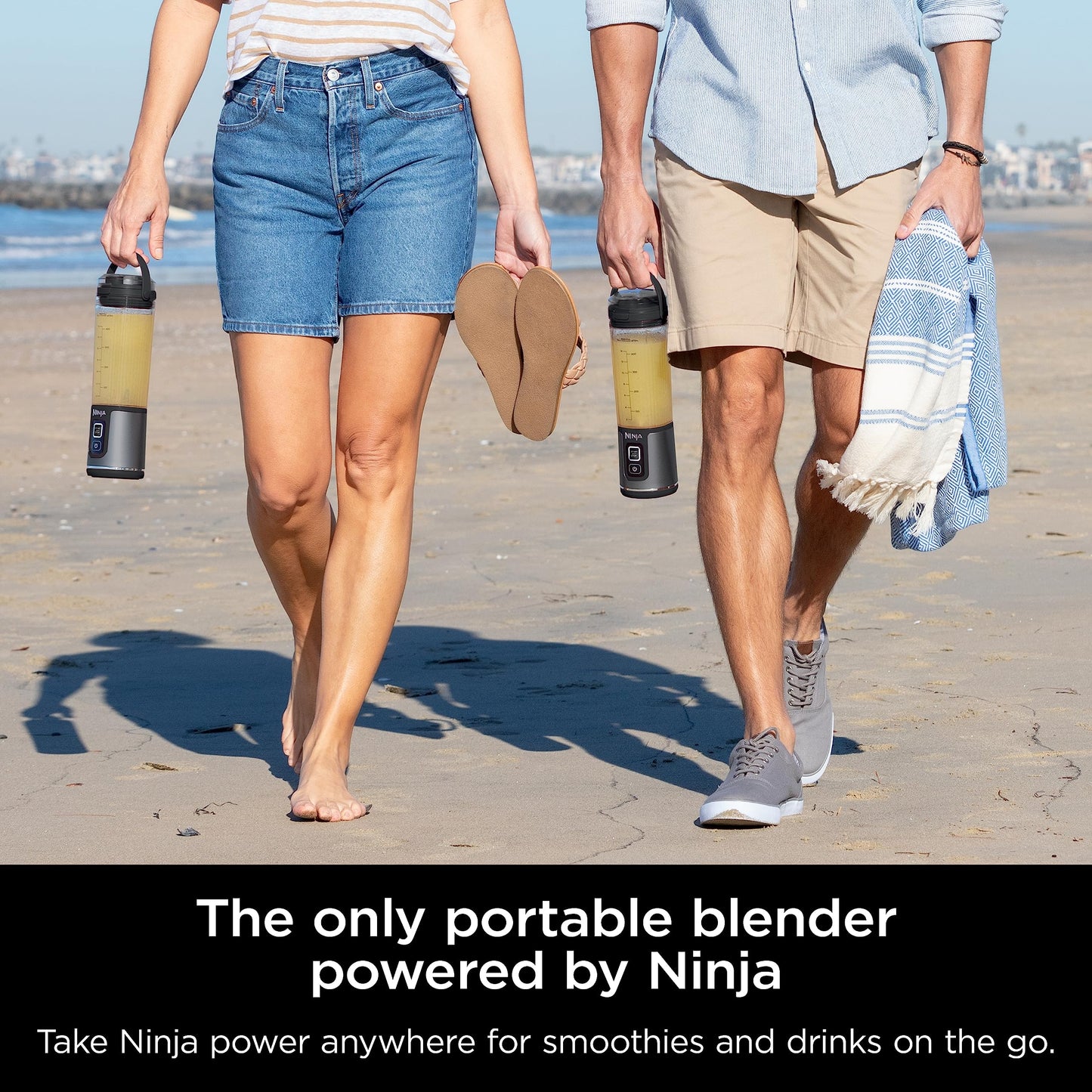 Ninja Blast Portable Blender, Cordless, 18oz. Vessel, Personal Blender For-Shakes and Smoothies, BPA Free, Leakproof-Lid and Sip Spout, USB-C Rechargeable, Dishwasher Safe Parts, Denim Blue, BC151ND